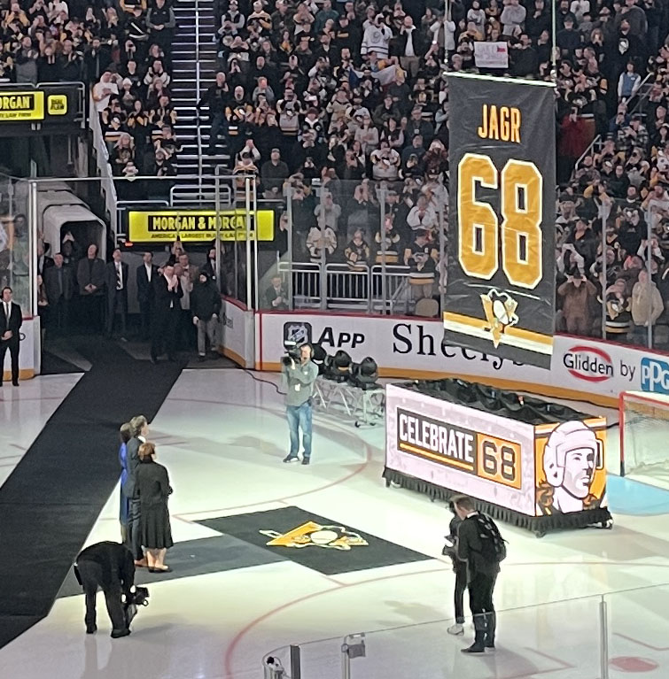Jaromir Jagr had his number retired in a ceremony on February 18, 2024.